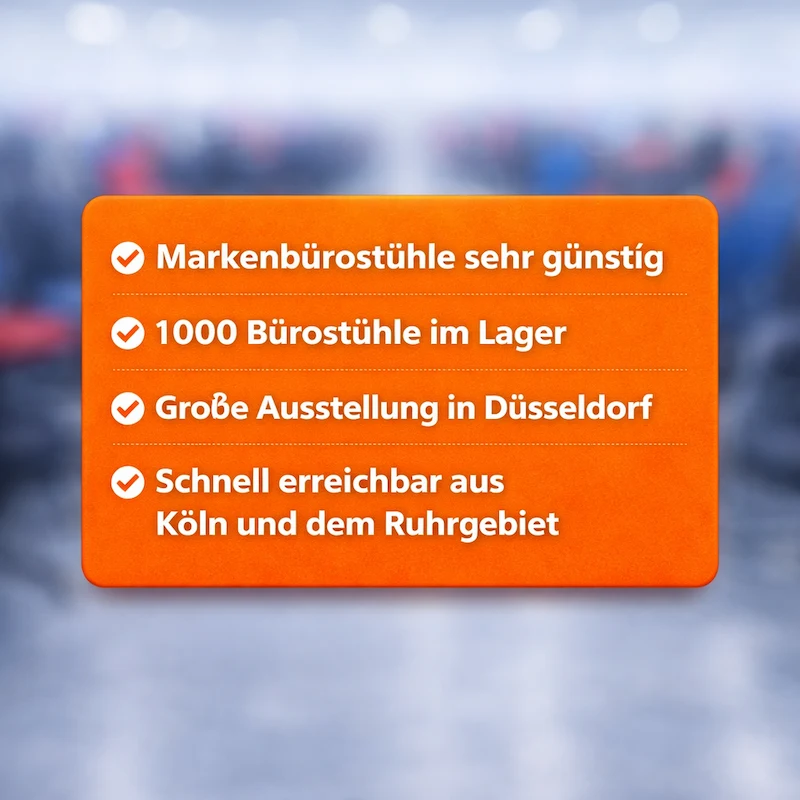 Große Auswahl gebrauchter Bürostühle für Kunden aus Köln bei Expan