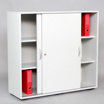 Schiebet&uuml;renschrank XP 3 Ordnerh&ouml;hen lichtgrau