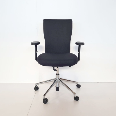 gebrauchter Bürodrehstuhl mit schwarzem Polster und Sitz von Vitra, T-Chair