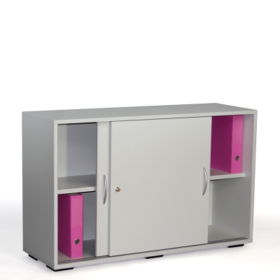 Schiebetürenschrank XP G 05, lichtgrau,  2 Ordnerhöhen