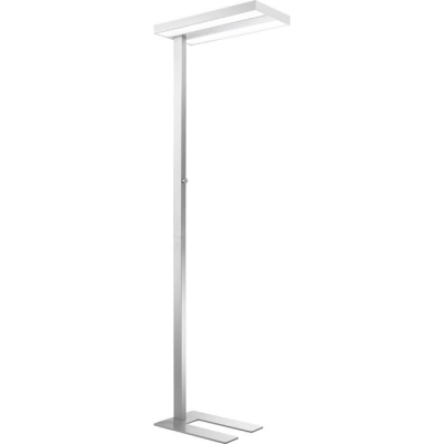 LED-Standleuchte XP Java in Silber, dimmbar, 196 cm hoch, mit direkter und indirekter Beleuchtung