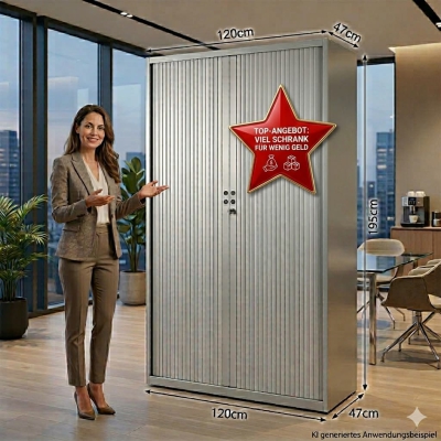 Stahl Aktenschrank von Gispen mit 5 Ordnerhöhen