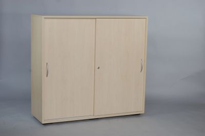 Schiebetürenschrank in Ahorn und 3 Ordnerhöhen