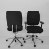 zwei gebrauchte Bürodrehstühle Viasit mit und ohne Armlehnen