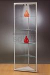 dreiecke Glasvitrine f&uuml;r einer Fl&uuml;gelt&uuml;re, 4 Glaseinlegeb&ouml;den und einem LED-Stra
