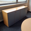 zwei Sideboards in Echtholzfurnier Buche mit Flügeltüren in silber