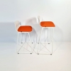 Barhocker / Hochstuhl weiß mit orangem Polster