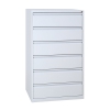 Karteikartenschrank mit 6 Schubladen aus Stahl, 3bahnig