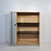 Querrollladenschrank Ahorn Korpus und silberne Front von Steelcase 3 Ordnerhöhen