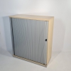 Querrollladenschrank Ahorn Korpus und silberne Front von Steelcase 3 Ordnerhöhen