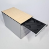 viele Steelcase Rollcontainer in Reihen