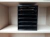 Fächerablage in schwarz mit 5 Auszügen aus Kunststoff