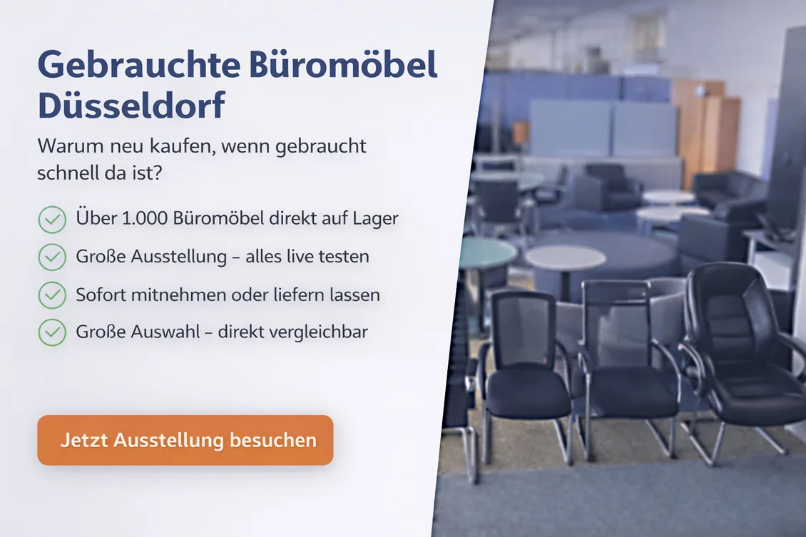 Gebrauchte Büromöbel in großer Ausstellung in Düsseldorf sind schnell verfügbar