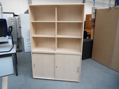 Kombination Aktenregal/Schiebetürenschrank  XP 3/2 - 5 Ordnerhöhen  Modul 120 cm breit