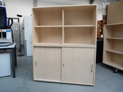 Kombination  Aktenregal/Schiebetürenschrank  XP 4 Ordnerhöhen  Modul 120 cm breit