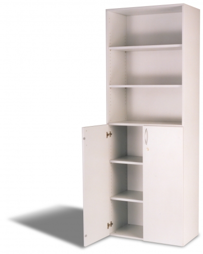 Kombination Aktenregal/Aktenschrank XP 02, 6 OH lichtgrau 